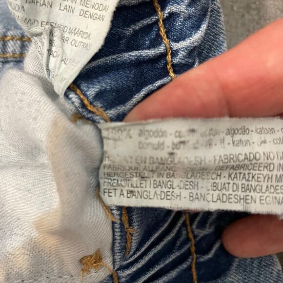 Zara Paper Bag Blue Jeans Tapered Leg Faded Denim Comfy Cropped Women's size S - Picture 14 of 16